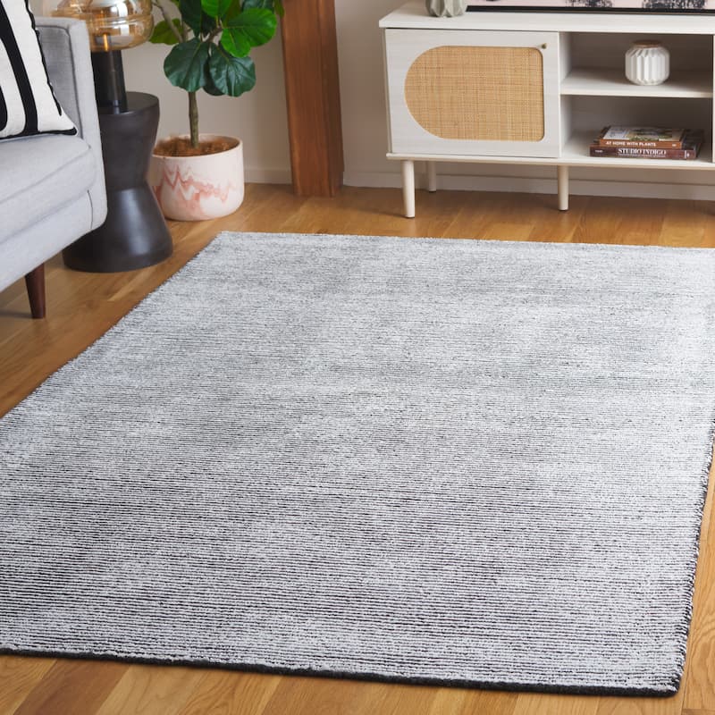 SAFAVIEH Handmade Mirage Oddveig Modern & Contemporary Viscose Rug - 5' x 8' - Charcoal/Ivory
