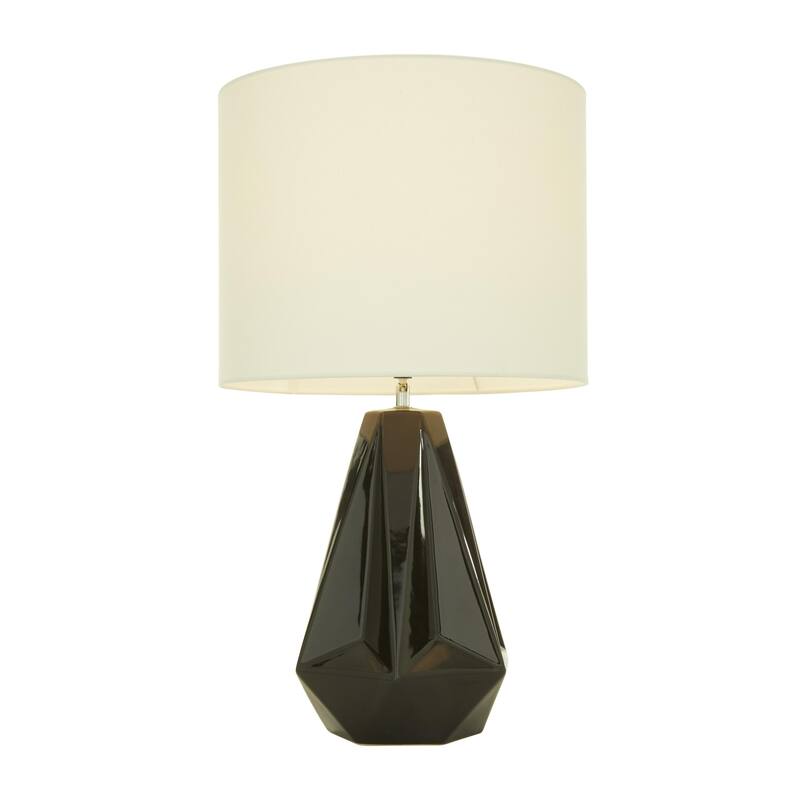 Ceramic Geometric Room Table Lamp - White, Silver, Gold, Black - CosmoLiving by Cosmopolitan - Black