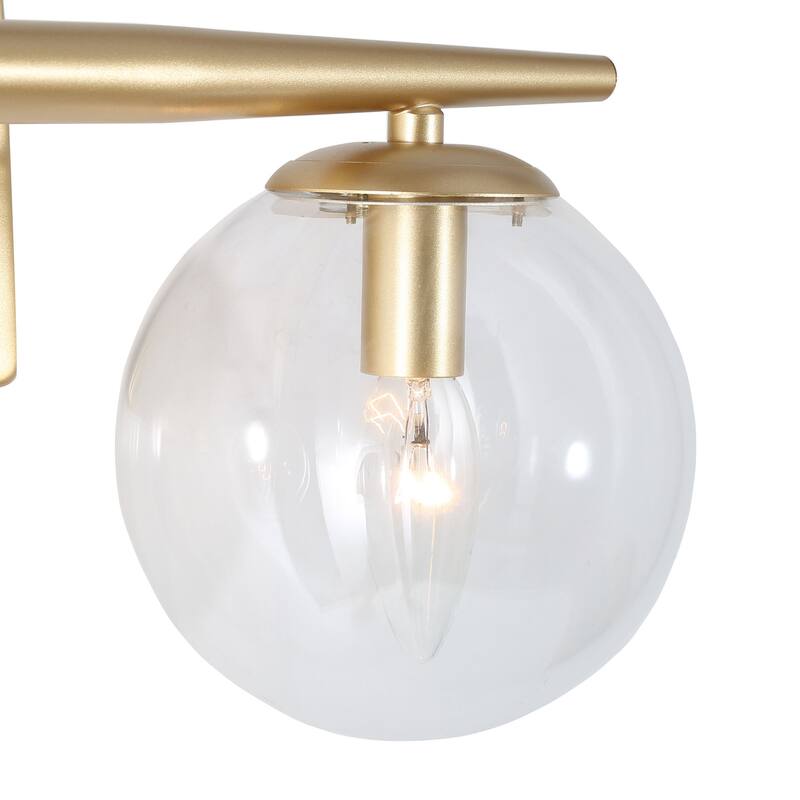 Modern Gold Bathroom Vanity Lights, 2-light Transitional Wall Sconces with Globe Glass - L 16.5"x W 6.5"x H 8"