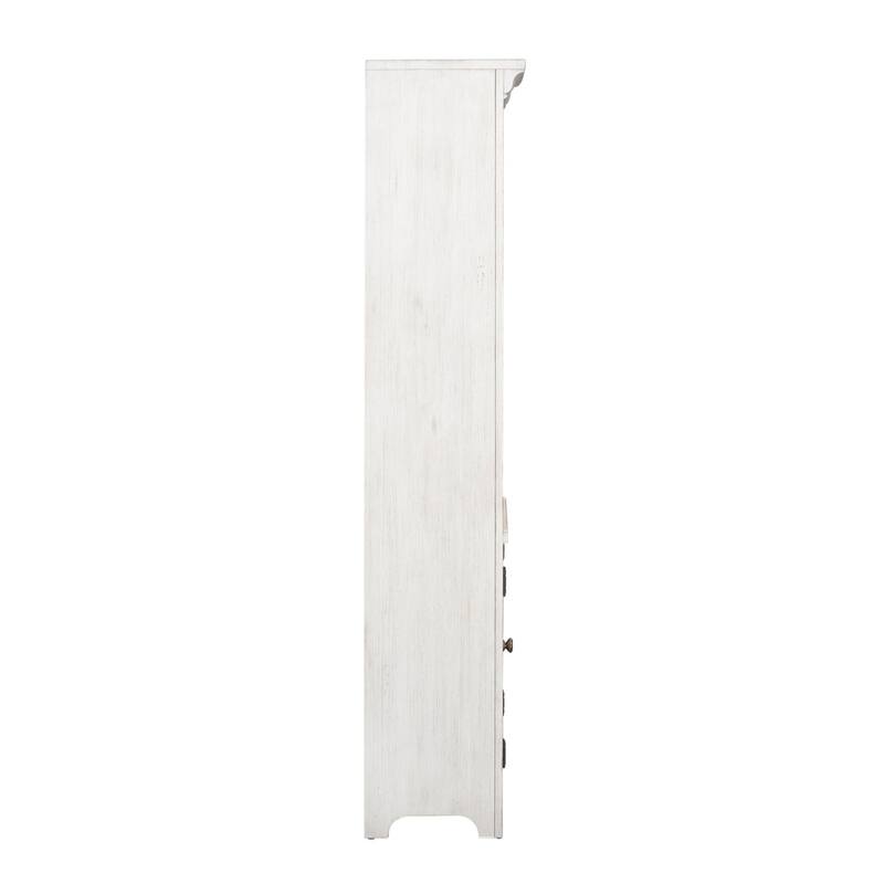 Farmhouse Reimagined Antique White with Chestnut Bookcase - Width 32" x Depth 16" x Height 78"