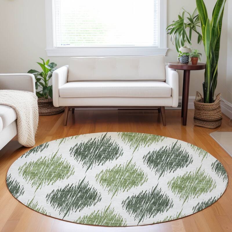Machine Washable Indoor/ Outdoor Chantille Contemporary Geo Rug