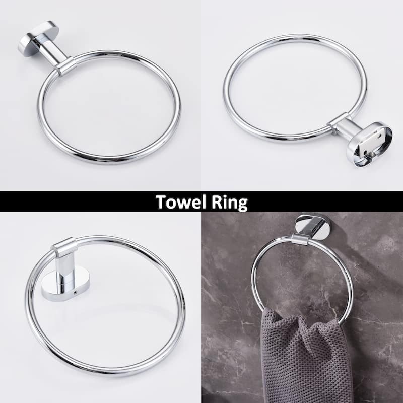 Wall Mounted 5 -Piece Bath Hardware Set Towel Holder Set