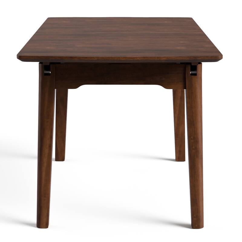 Furniture of America Abigail VIII Mid-Century Modern Rich Walnut Extendable Self-Storing 64-inch Dining Table