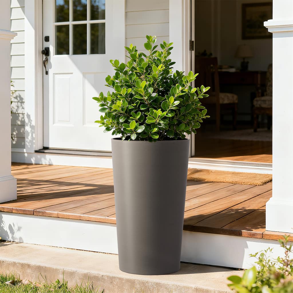 2 Pack Tall 21.7 in Planters for Outdoor Plants, Modern Tall Square Planter Box, Indoor Outdoor Porch Patio Flower Pot