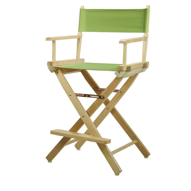 Natural Finish 24-inch Director's Chair - Lime
