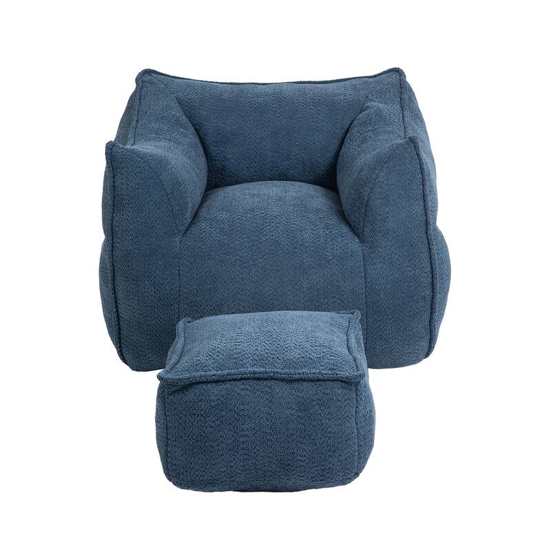 GDFStudio - COOLMORE Boucle Bean Bag Chair with Memory Foam Filling for Ultimate Comfort