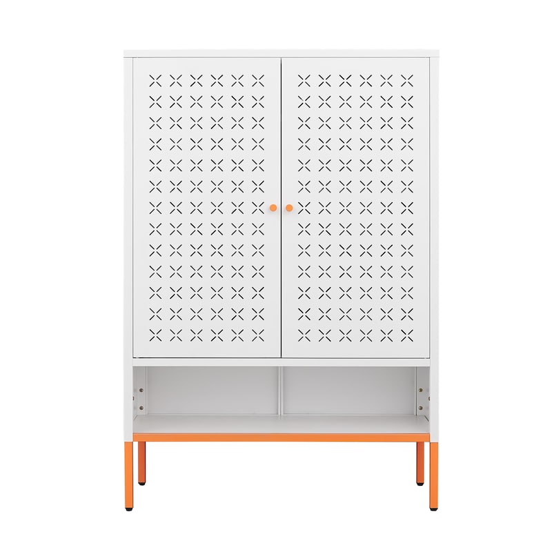 Shoe Cabinet with Adjustable Shelves, Wall-Mountable Storage Cabinet with Butterfly Doors, Waterproof Accent Cabinet