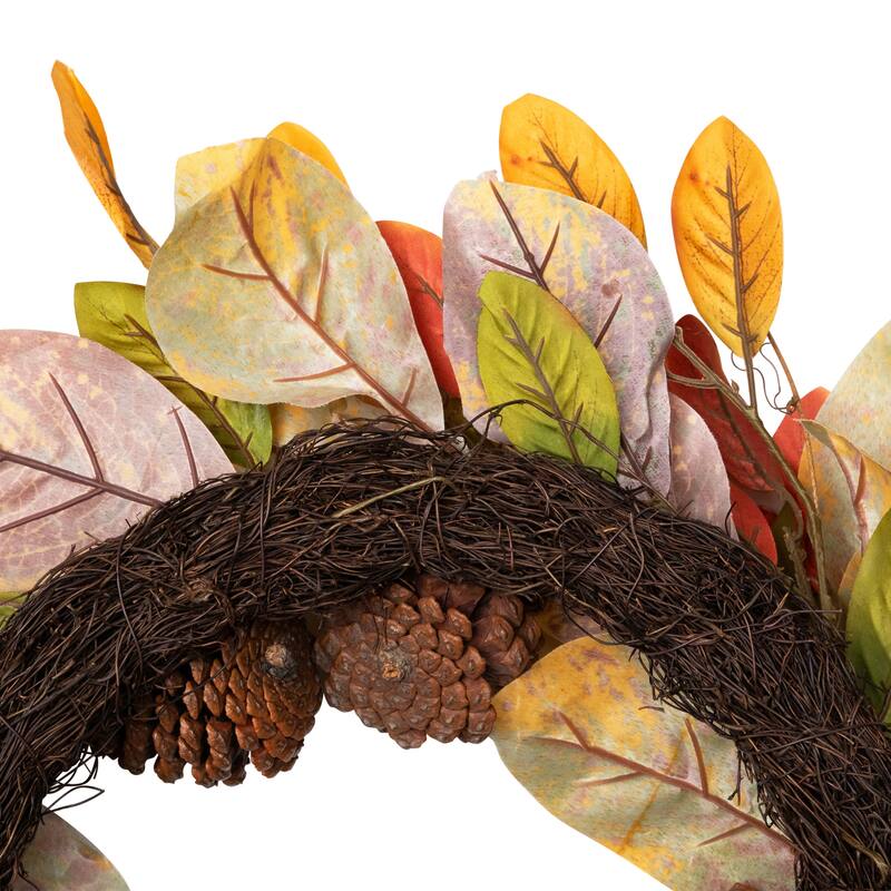Leaves Berries Twig Artificial Thanksgiving Wreath - 26-Inch, Unlit