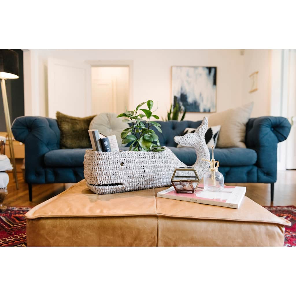 Bankuan Rope Whale Box with Lid - 24.5"L x 8.0"W x 13.0"H