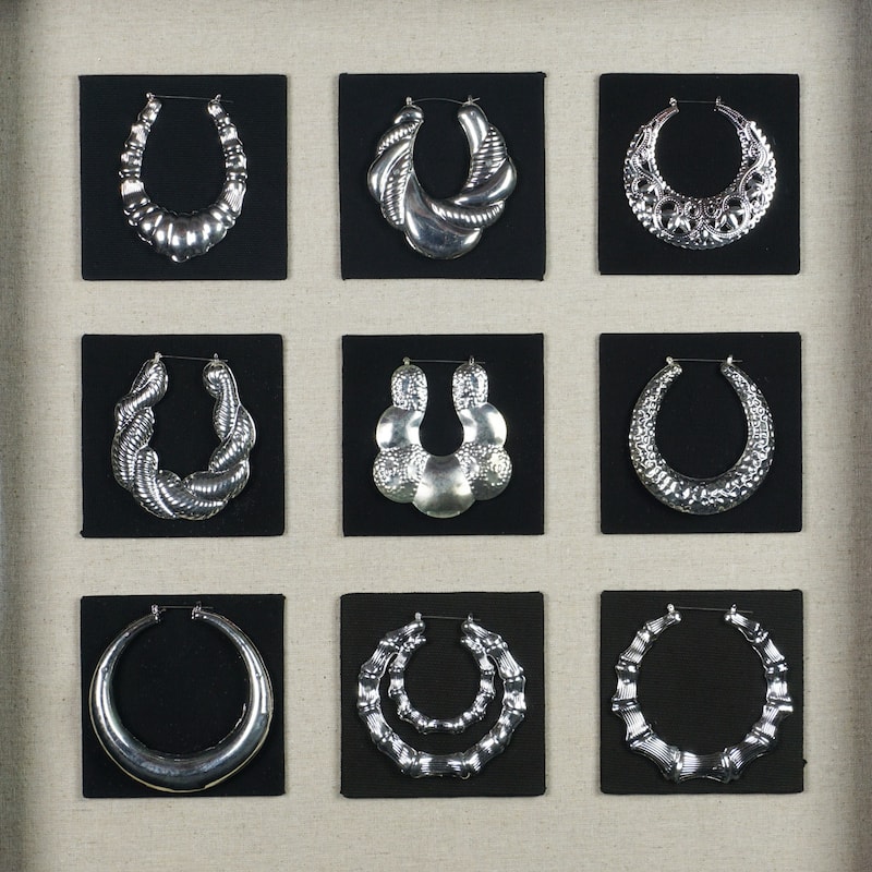 HUJI Ethnic Earring Collection Shadow Box Wall Décor