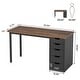 preview thumbnail 19 of 36, 47-inch Computer Desk with 5-drawer, Wood and Metal Writing Desk for Study Living Room