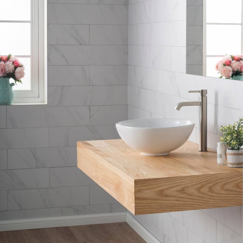 Kraus Bathroom Combo - 15-3/4" Ceramic Vessel Bathroom Sink With
