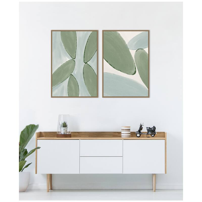 Kate and Laurel Natural Forms 01 & 02 2 Piece Framed Canvas Wall Art Set by Gabrielly Guedes