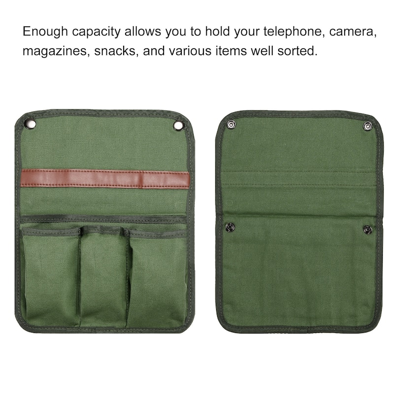 Chair Armrest Organizer, Outdoor Chair Arm Rest Magazines Bag, Green