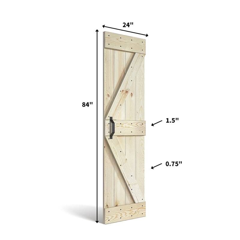 Coast Sequoia 30in./36in./48in./60in./72in. x 84in. Embossing Pine Wood Bi-Fold Barn Door With Sliding Hardware Kit