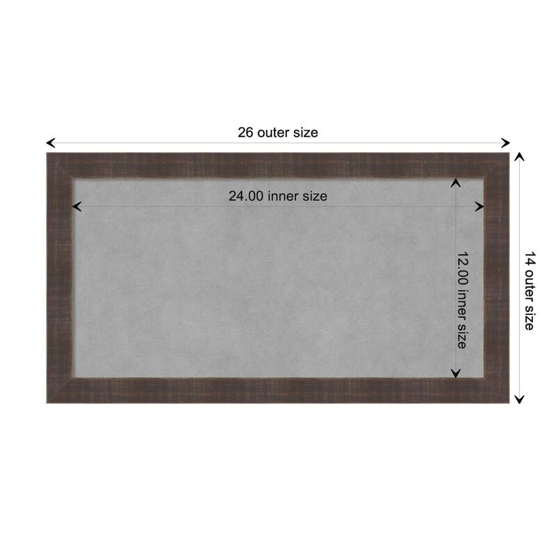 Amanti Art Whiskey Brown Rustic Framed Magnetic Board - Board Size 24x12