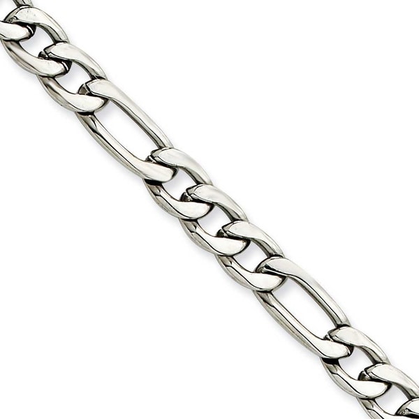 Chisel Stainless Steel 6.30mm 22 Inch Figaro Chain (6.3 mm) - 22 in