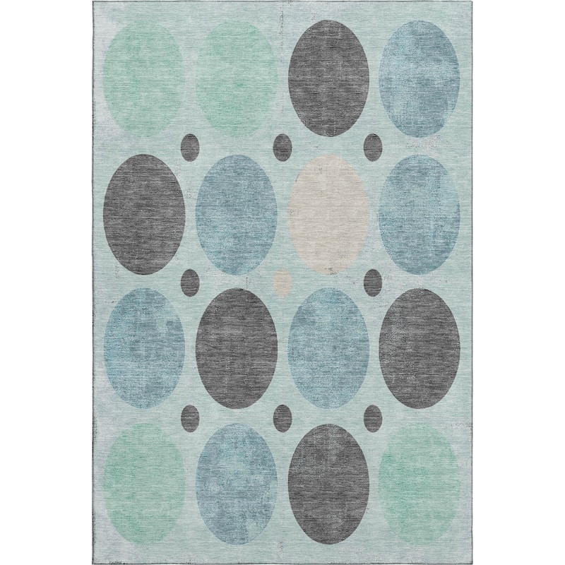 Premium Washable Super Soft Casual Circles Mayfield Rug