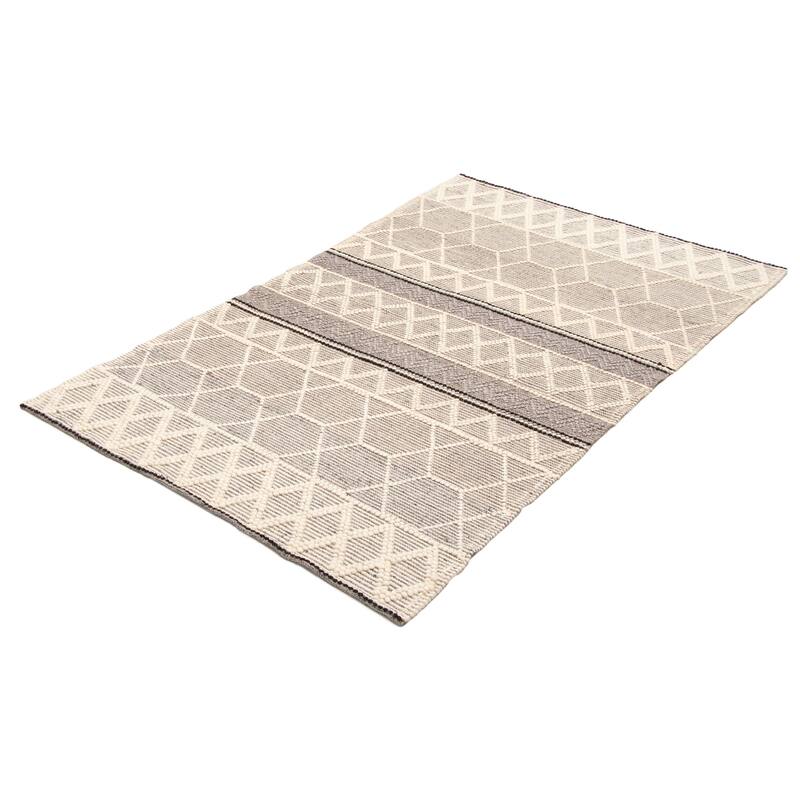 ECARPETGALLERY Braid weave Sienna Grey Wool Rug - 5'0 x 8'0