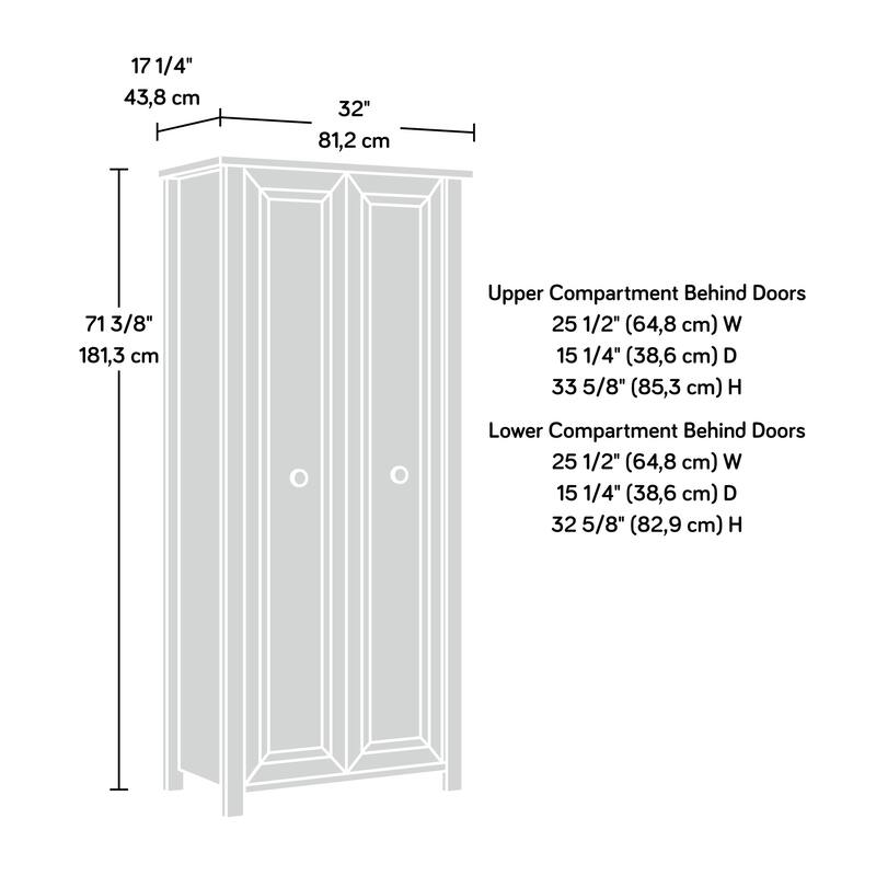 Wood Storage Cabinet with Rustic Farmhouse Style, Brown - 31.97"W x 17.24"D x 71.38"H