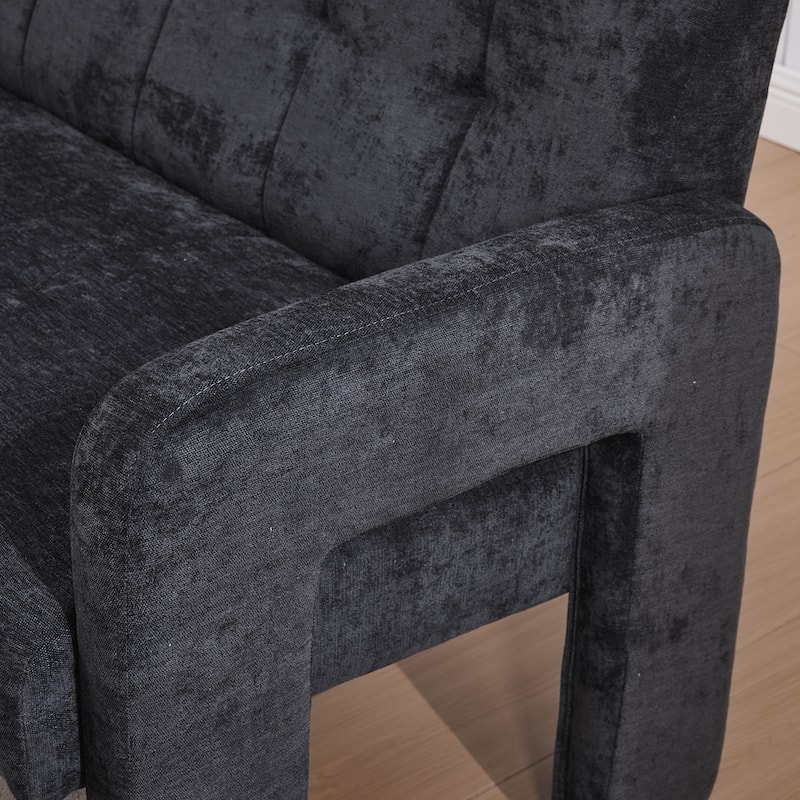 Modern 2-Seater Sofa Armchair with Chenille Fabric, for Living Rooms, Bedrooms, Lounges and Reading