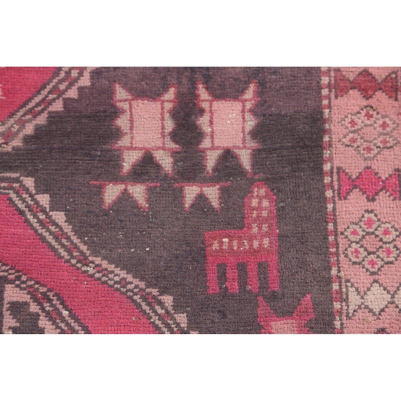 Over-Dyed Meshkin Persian Vintage Area Rug Handmade Wool Carpet - 5'2"x 9'4"