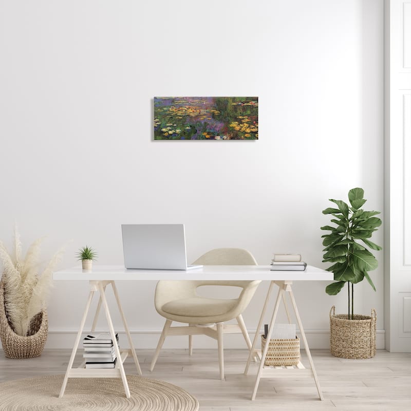 Stupell Vibrant Traditional Painting Water Lilies Detail Monet Canvas Wall Art