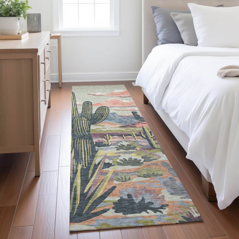 Machine Washable Indoor/ Outdoor Southwestern Mesa Chantille Rug