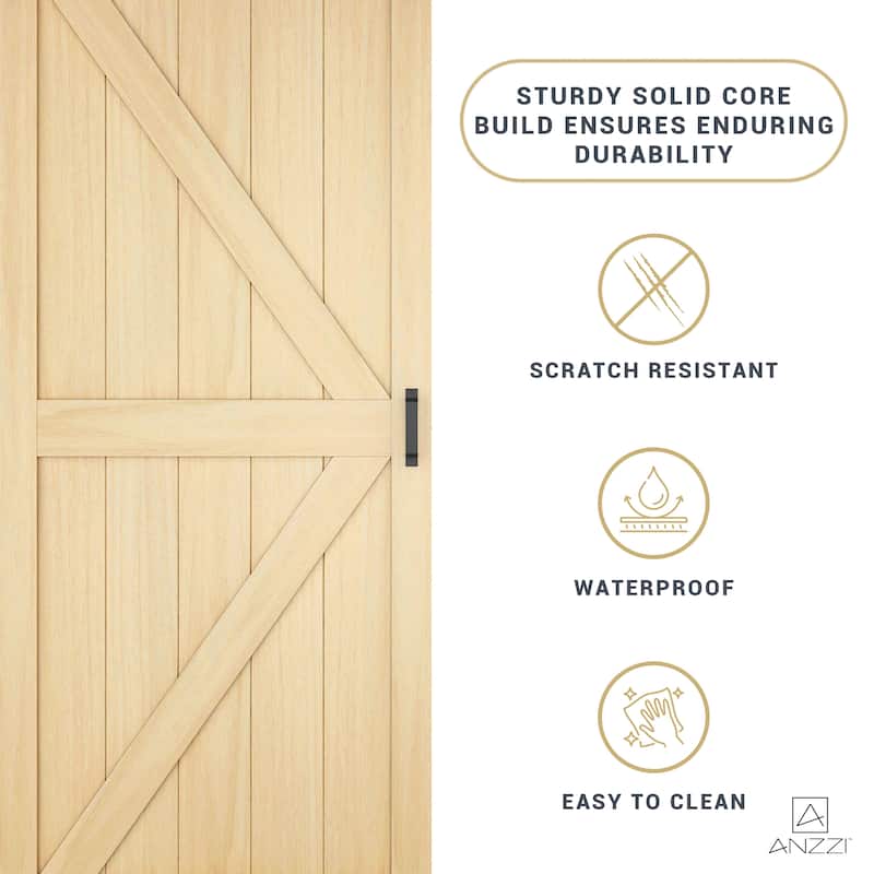 ANZZI 36"x84" Sliding Single Barn Door Kit with Hardware Included