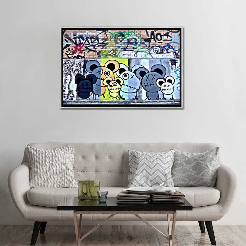 iCanvas "Of Mostly Mice Graffiti" by Unknown Artist Framed