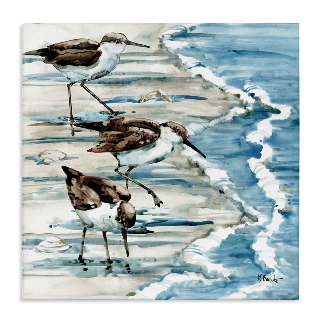 Stupell Rockhampton Sandpipers Beach Ripples Stretched Canvas Wall Art, Design by Paul Brent