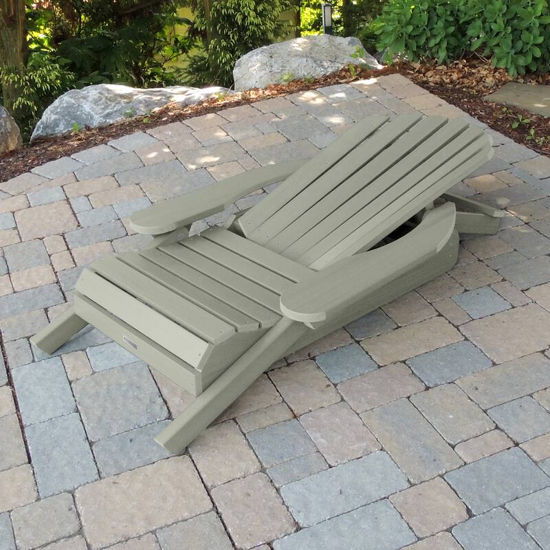 Eco-friendly Synthetic Wood Folding and Reclining Adirondack Chair