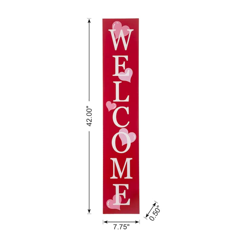 Glitzhome 42"H Valentines Wooden Large WELCOME LOVE Porch Sign