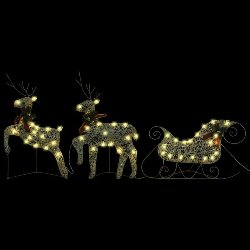 Edy 7pc Outdoor and Christmas Decoration, 140 Gold LED - Gold Yellow