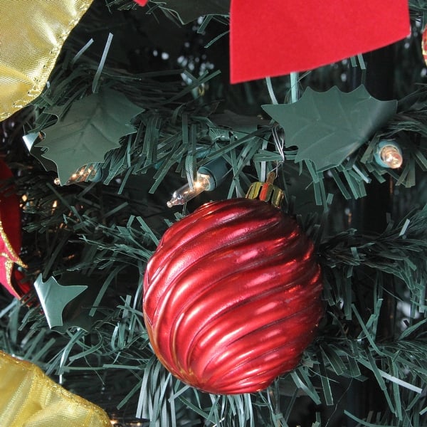 Shop 6 Pre Lit Gold And Red Decorated Pop Up Artificial Christmas