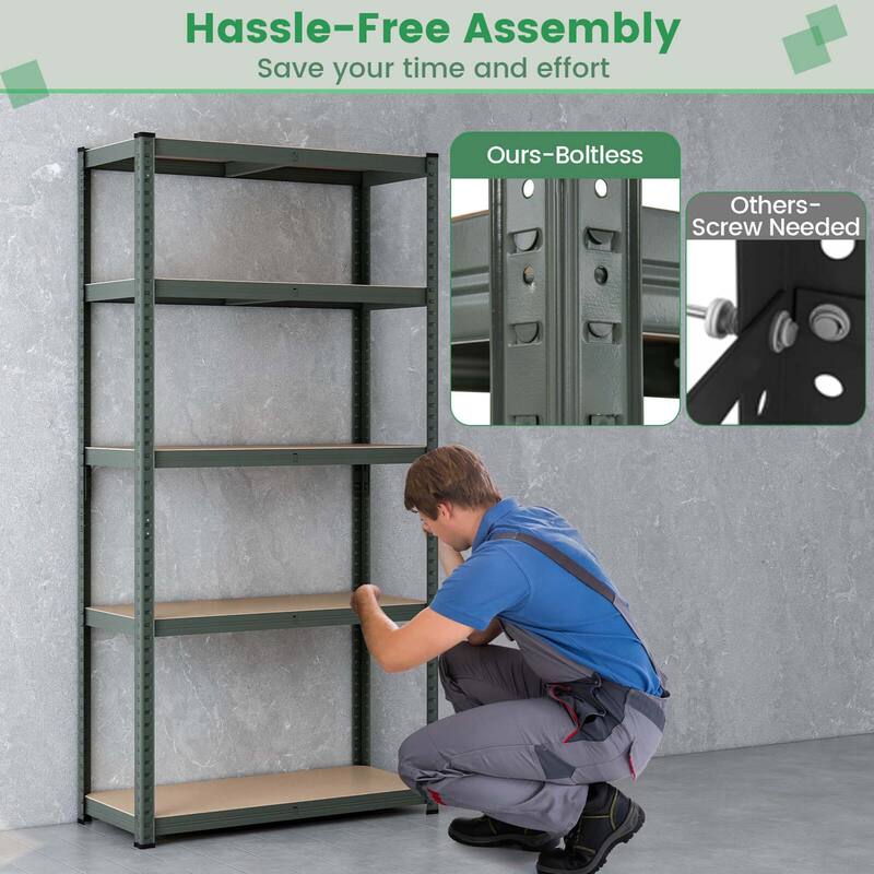 Costway 5 Tier Adjustable Garage Shelving Unit with 2000 lbs Max Load - See Details