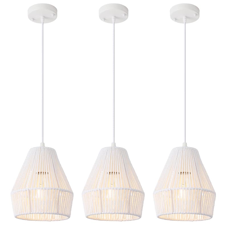 7.28-inch minimalist Bohemian-style single-light metal chandelier 3-piece set