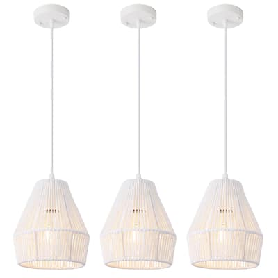 7.28-inch minimalist Bohemian-style single-light metal chandelier 3-piece set