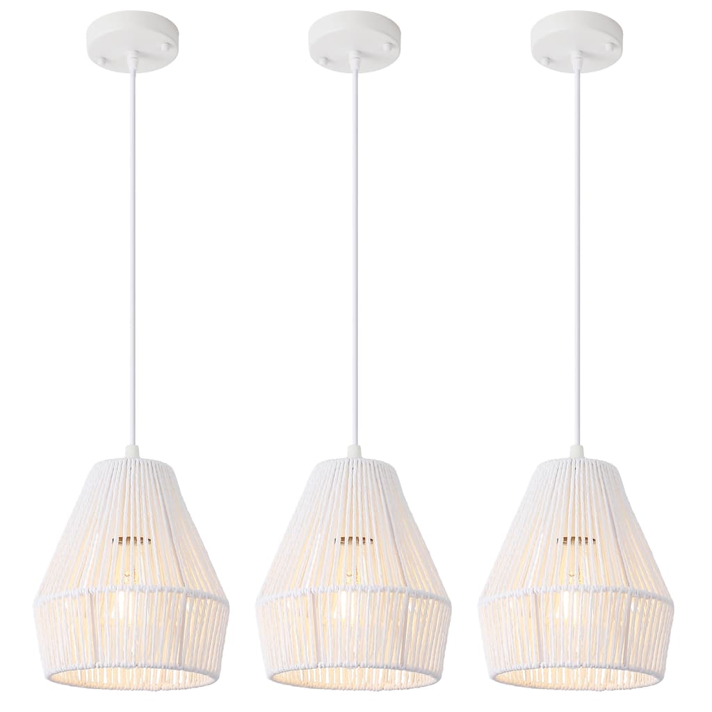 7.28-inch minimalist Bohemian-style single-light metal chandelier 3-piece set