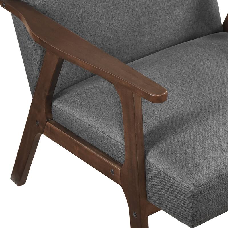 Dean 27" Textured Fabric Accent Chair - Solid Rubberwood Frame