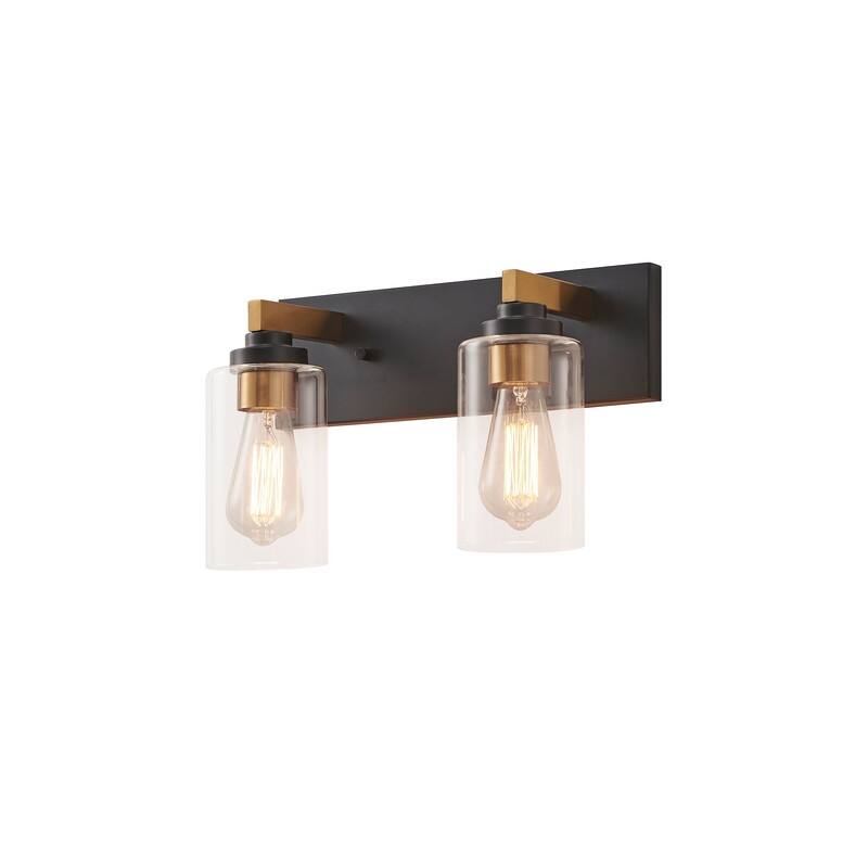 KAWOTI 2-Light Bathroom Vanity Light with Clear Glass Shade