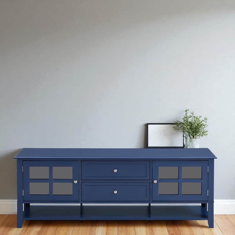59 Inch Modern TV Stand with Storage, Entertainment Center with 2 Cabinets and 2 Drawers for TVs Up to 60 Inch