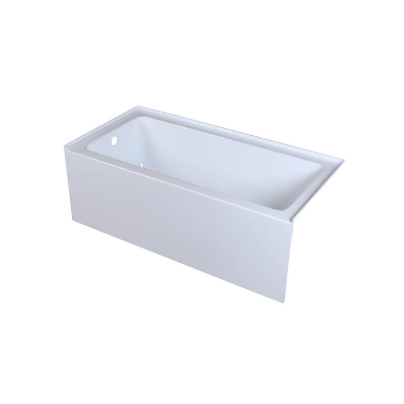 Indigo Home Alcove Soaking Bathtub 30x60 inch Left Drain in Glossy White