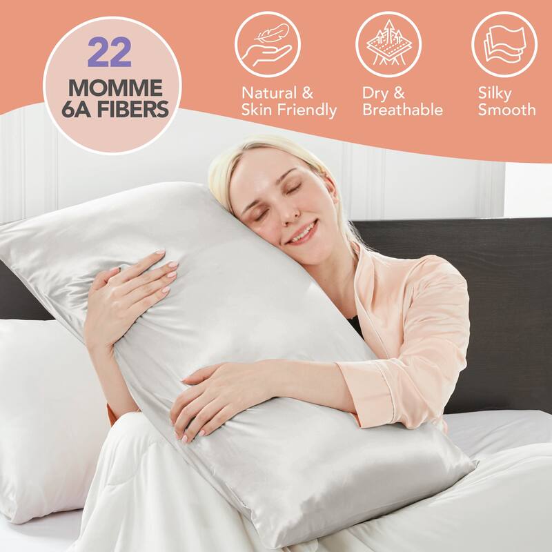 Deconovo 100% Pure Mulberry Silk Pillowcase With 22 Momme 6A High Grade Fibers