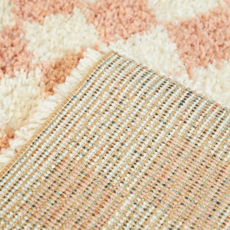 Covey Plush Checkered Thick Shag Area Rug