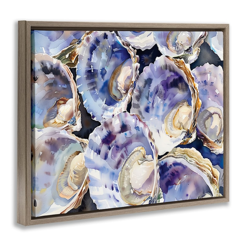 Stupell Maritime Clams & Oysters Framed Floater Canvas Wall Art Design By Heidi Kuntz