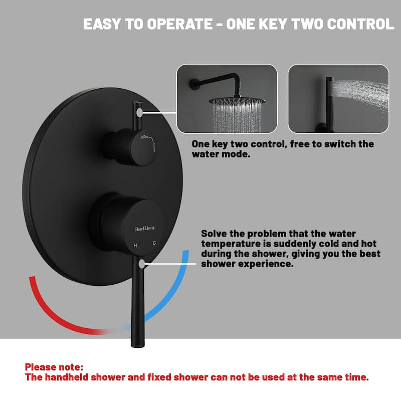 2-Function 10-In Wall Mounted Shower System