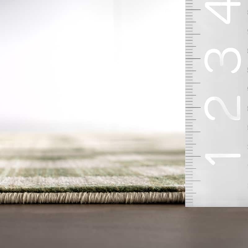 Nuloom Dominique Abstract Checkered Fringe Area Rug