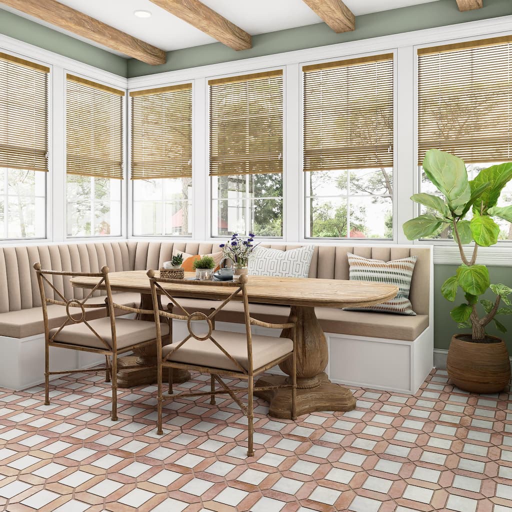 Merola Tile Picket Arenta Clay with White Square 14-5/8" x 22-1/2" Porcelain Floor and Wall Tile