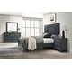 preview thumbnail 16 of 36, Roundhill Furniture Clelane Wood Bedroom Set with Bed, Dresser, Mirror, and Nightstand Slate Blue - King